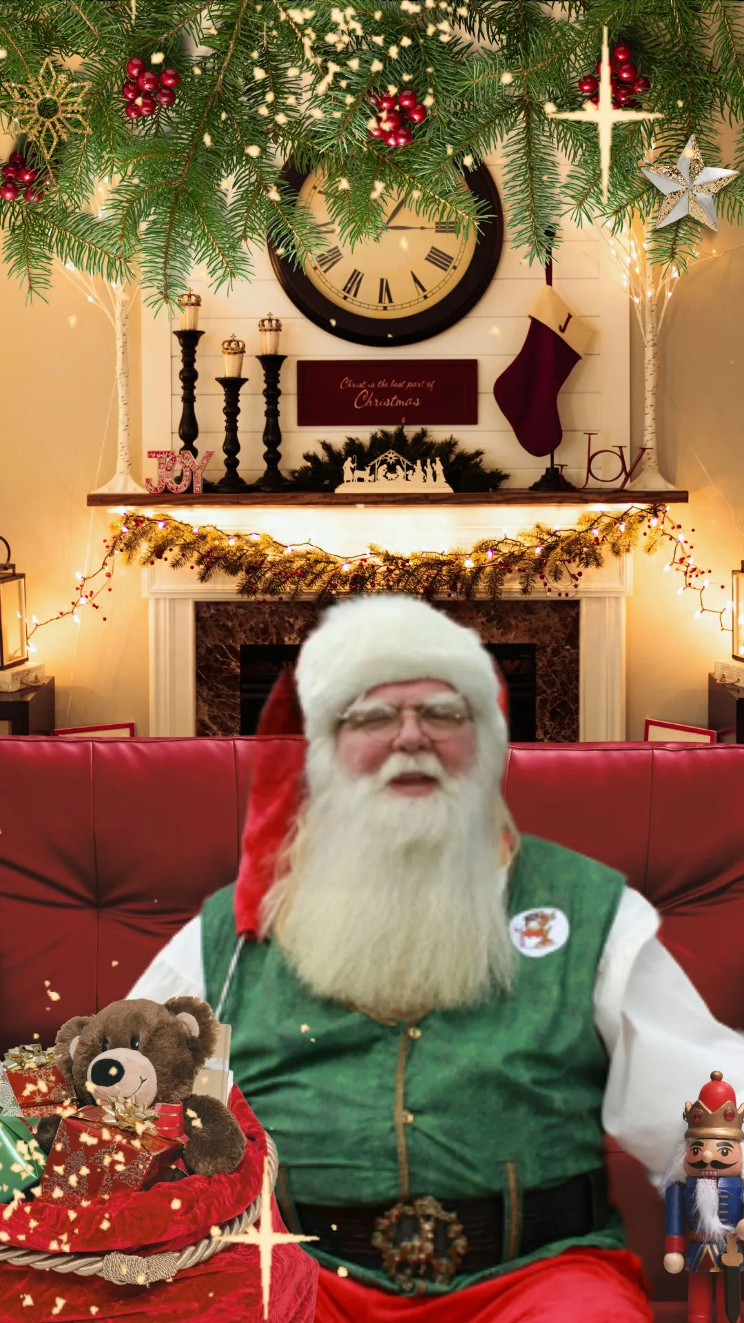 Santa Claus con chaleco verde